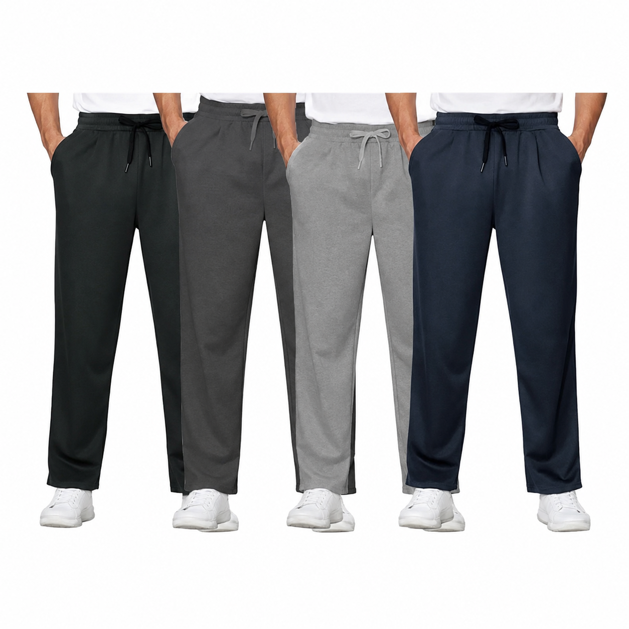 Pack Of 4 Casual Loose Workout Pants With Drawstring For Men