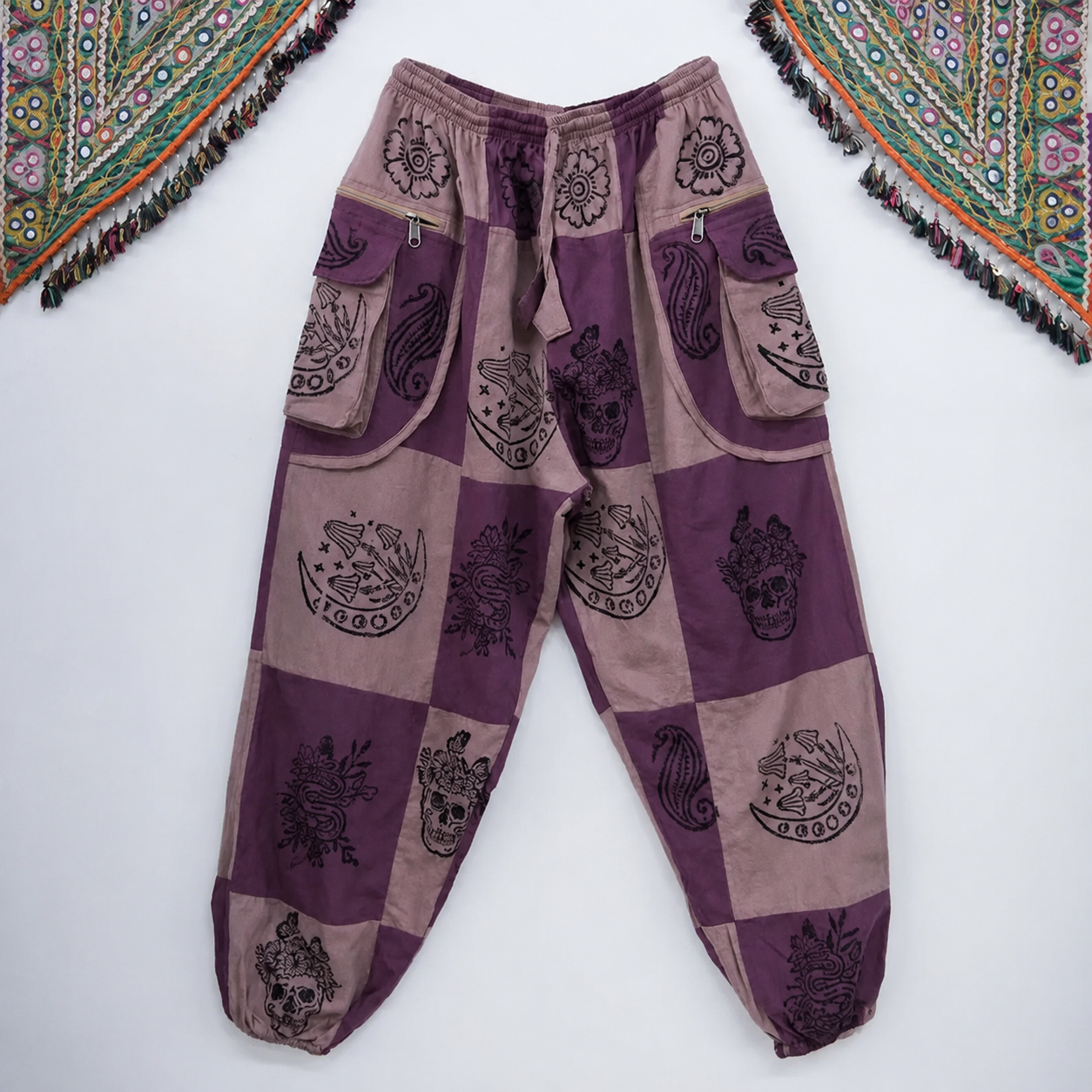  Boho Style Patch Work Hippie Fashion Unisex Trousers Pants 