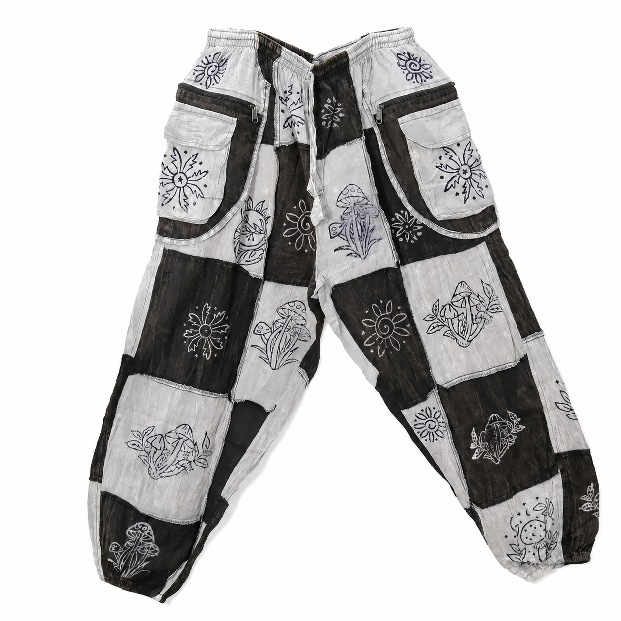  Boho Style Patch Work Hippie Fashion Unisex Trousers Pants 