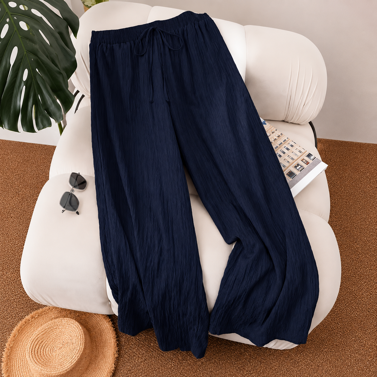 Plus Size Loose Fit Pull On Casual Lounge Pants For Women