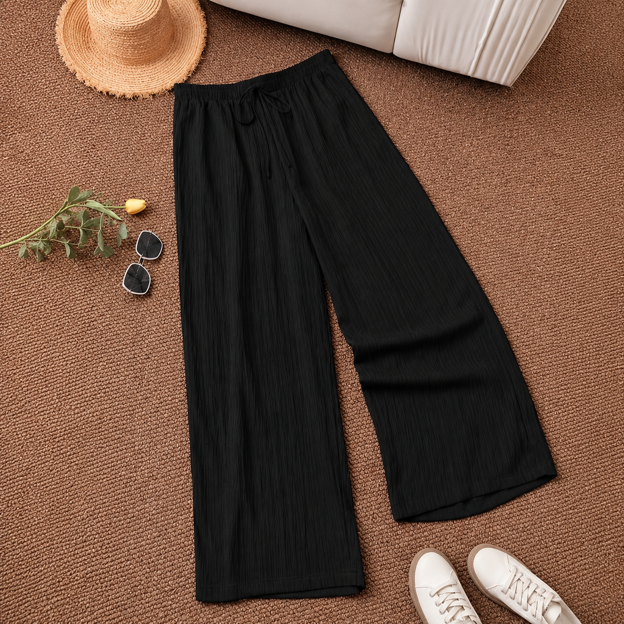 Plus Size Loose Fit Pull On Casual Lounge Pants For Women