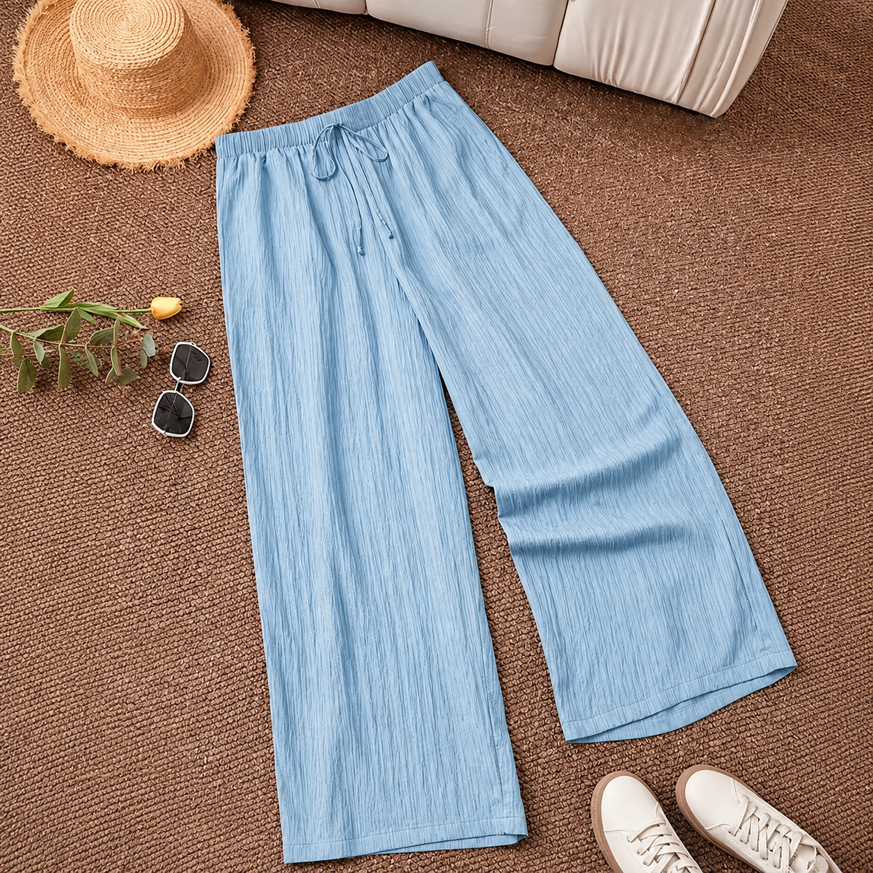 Plus Size Loose Fit Pull On Casual Lounge Pants For Women