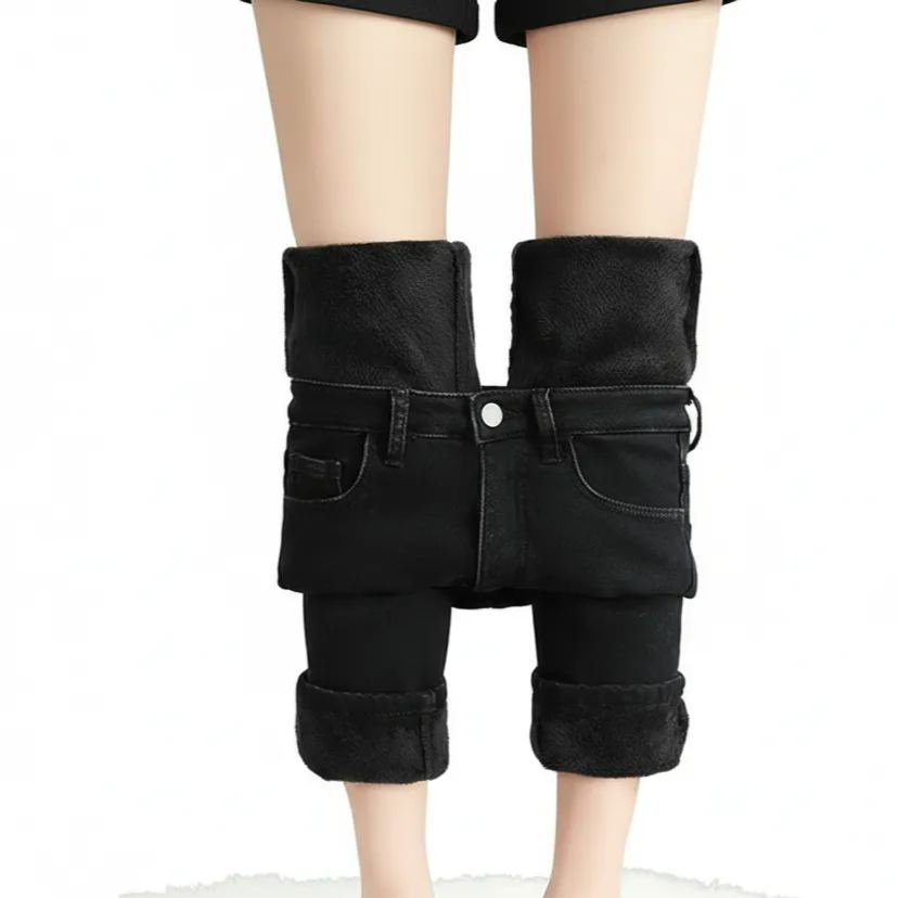 Casual Female Velvet Denim Pants