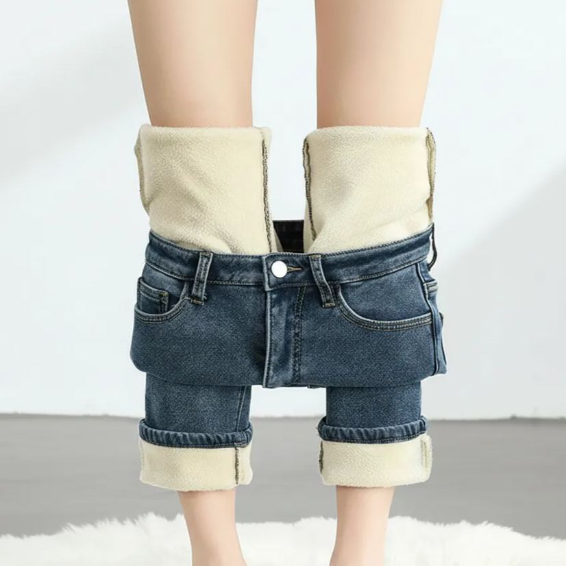 Casual Female Velvet Denim Pants