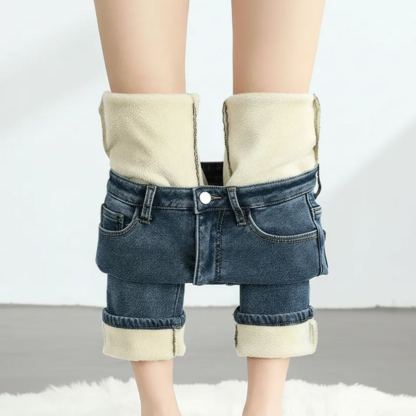 Casual Female Velvet Denim Pants