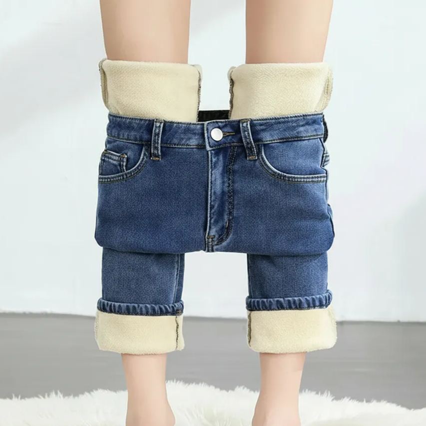 Casual Female Velvet Denim Pants