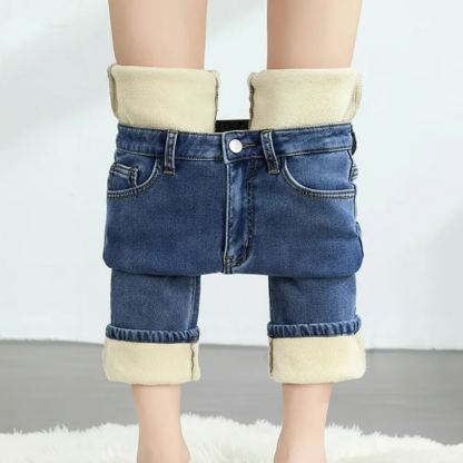 Casual Female Velvet Denim Pants