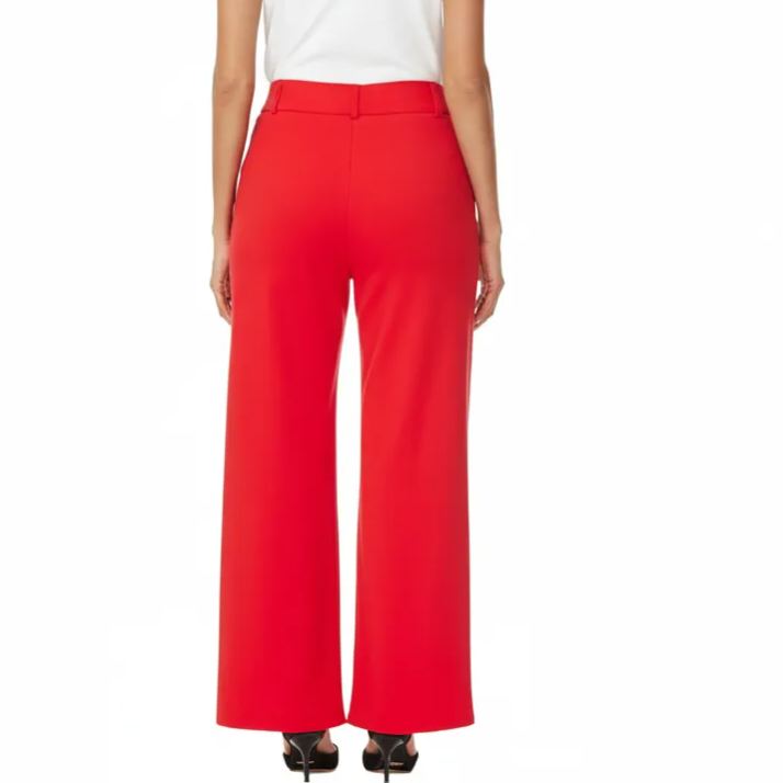 [Copy]High Rise Straight Pants With Button Detail And Pocket For Women