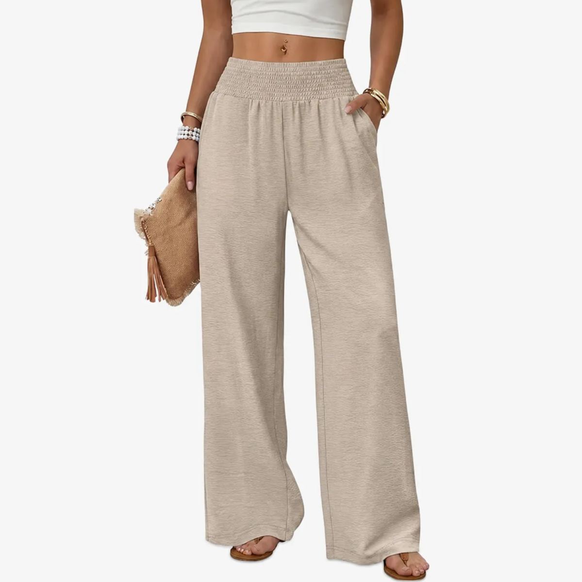 Casual Lounge Pants With Pockets And Flowy Trousers For Women