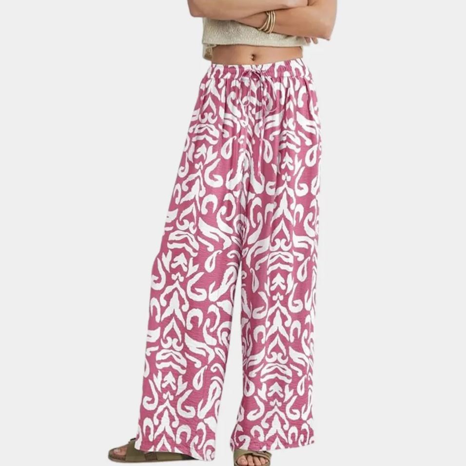 Lightweight Palazzo Pants With Elastic Fit For Women