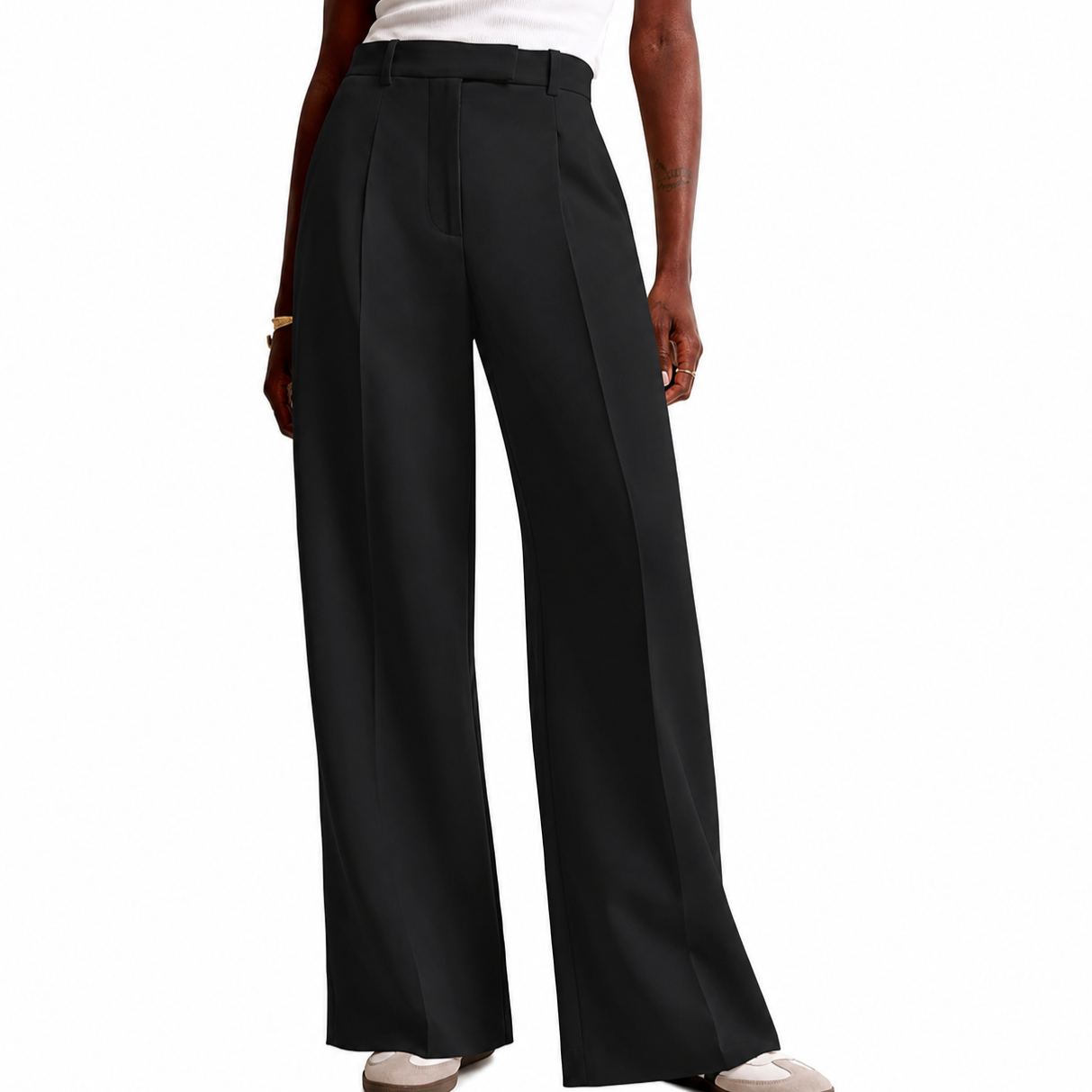 Wide Profile Business Casual Work Trousers with Pockets
