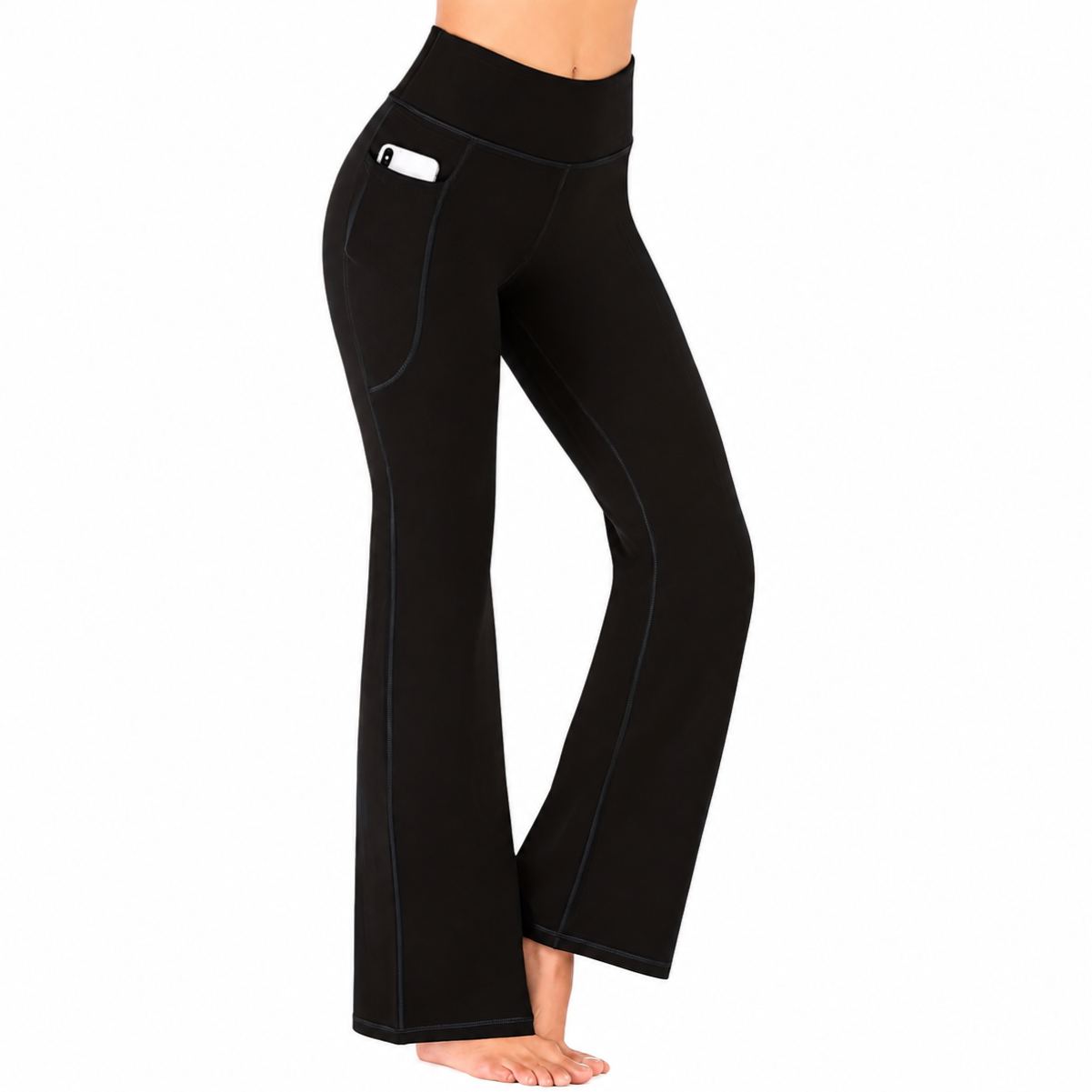 High Rise Bootcut Workout Pants With Pockets For Women