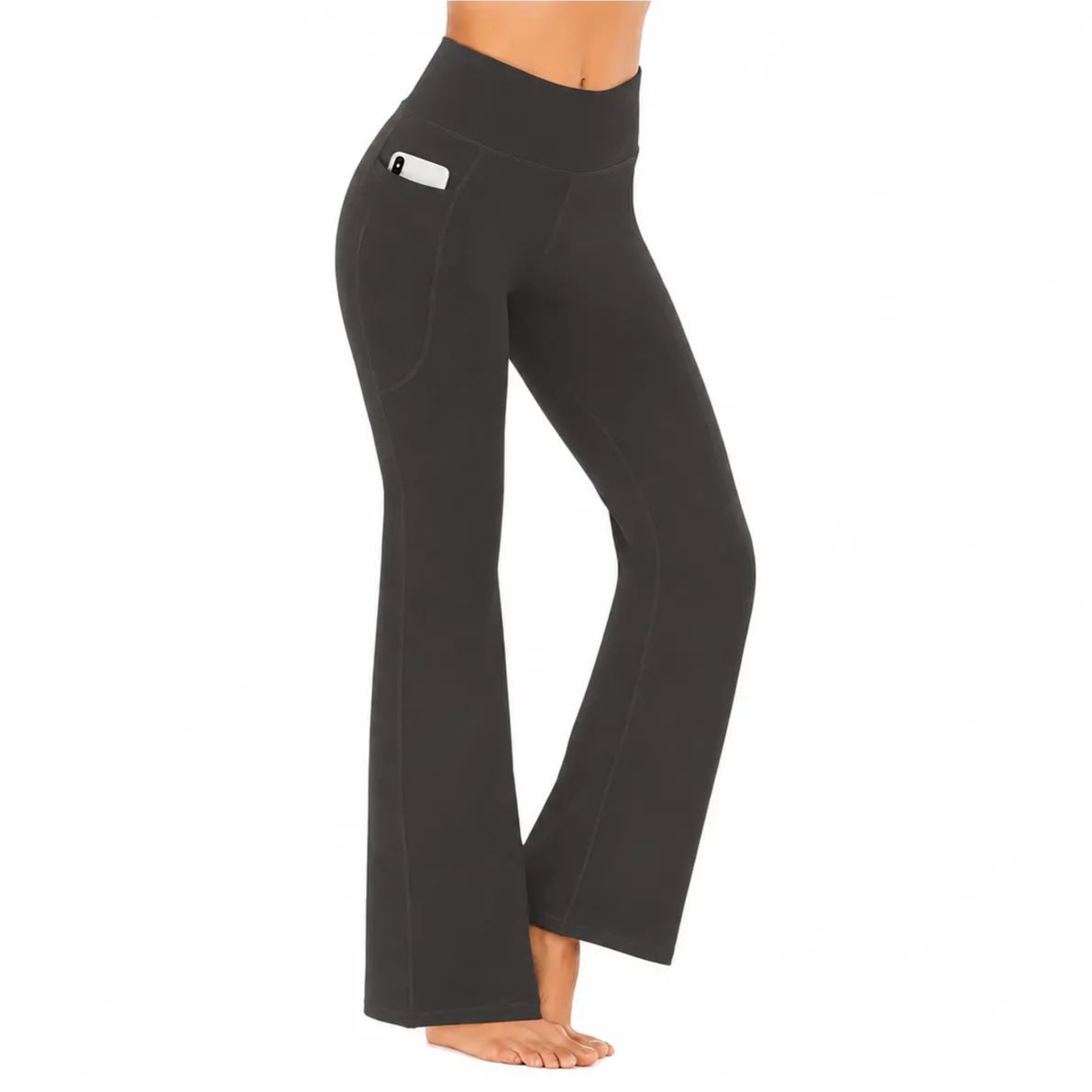 High Rise Bootcut Workout Pants With Pockets For Women