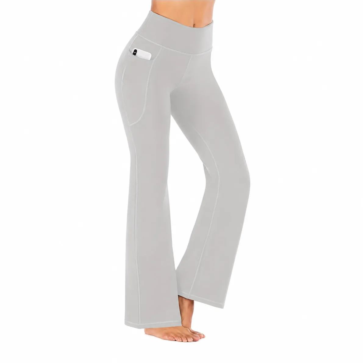 High Rise Bootcut Workout Pants With Pockets For Women