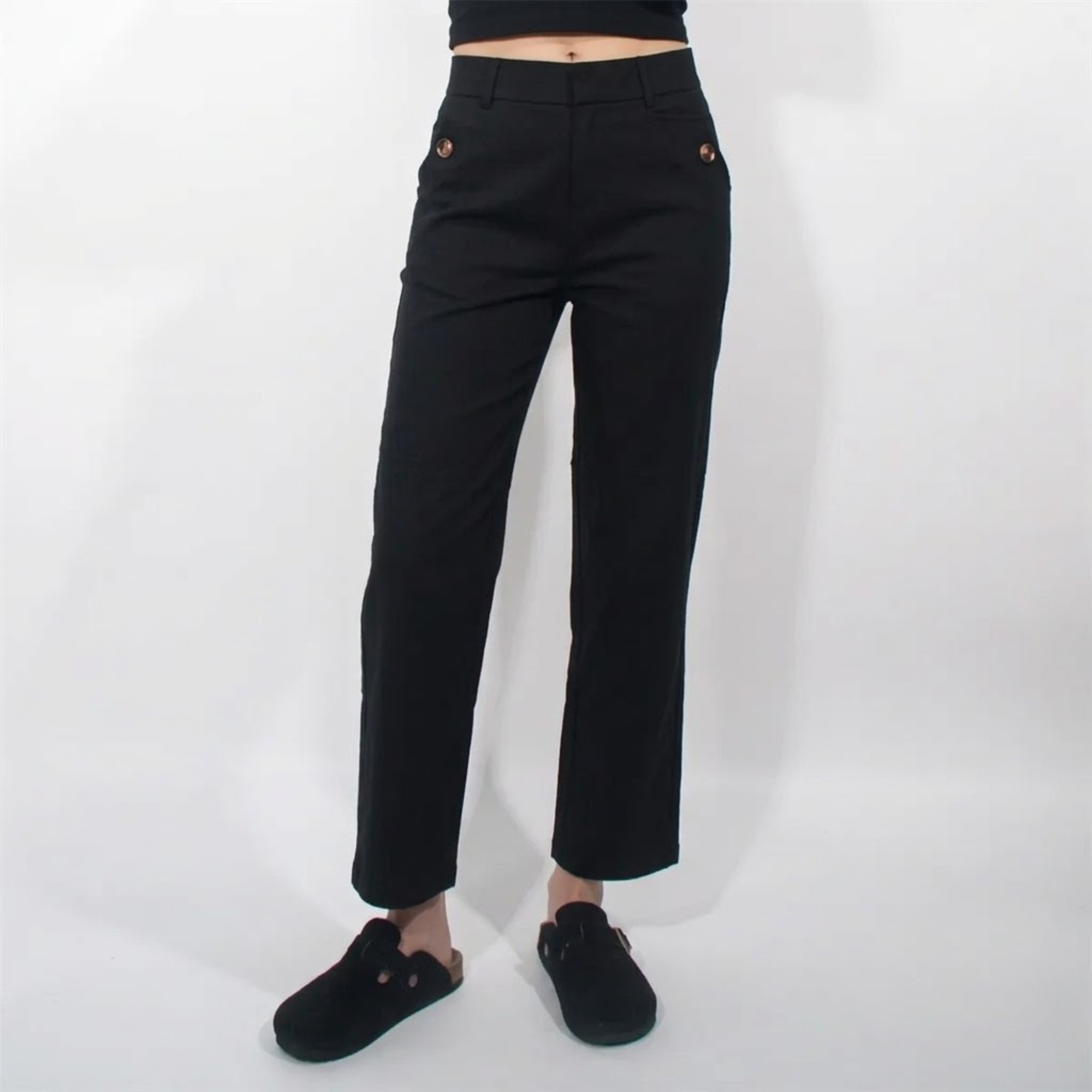 Stretch Twill Cropped 4 Way Wide Pant 