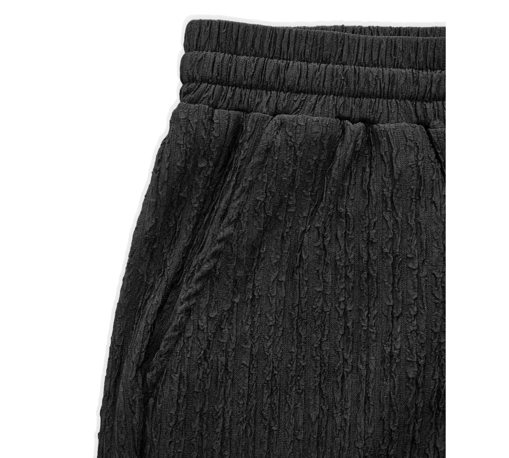 Menswear Men's Quick-Dry Polyester Beach Ankle Pants - Elastic Drawstring High Waist, Relaxed Fit Straight Pants, Lightweight Breathable Textured, Wrinkle-Free, Side Pockets for Summer Vacation Travel, Men's Pants