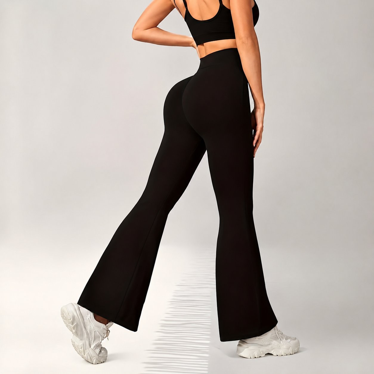 High Rise Wide Knit Solid Casual Trouser Pant For Women