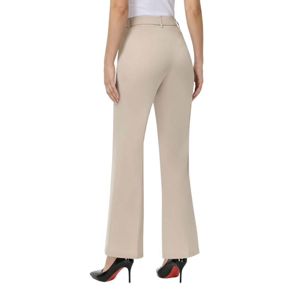 [Copy]High Rise Straight Pants With Button Detail And Pocket For WomenHigh Rise Wide Straight Fit Casual Trousers With Pockets For Women - Image 15