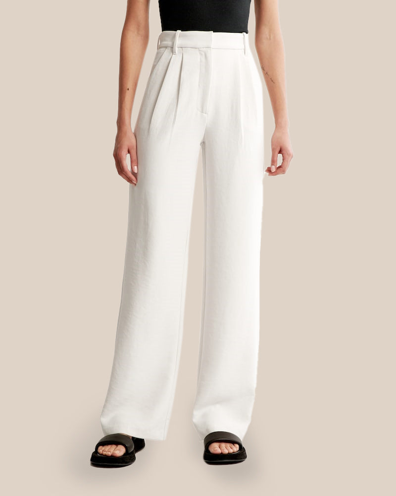 Summer 2023 Icy Tailored Crepe Wide-Leg Pants-My Comfy Pant