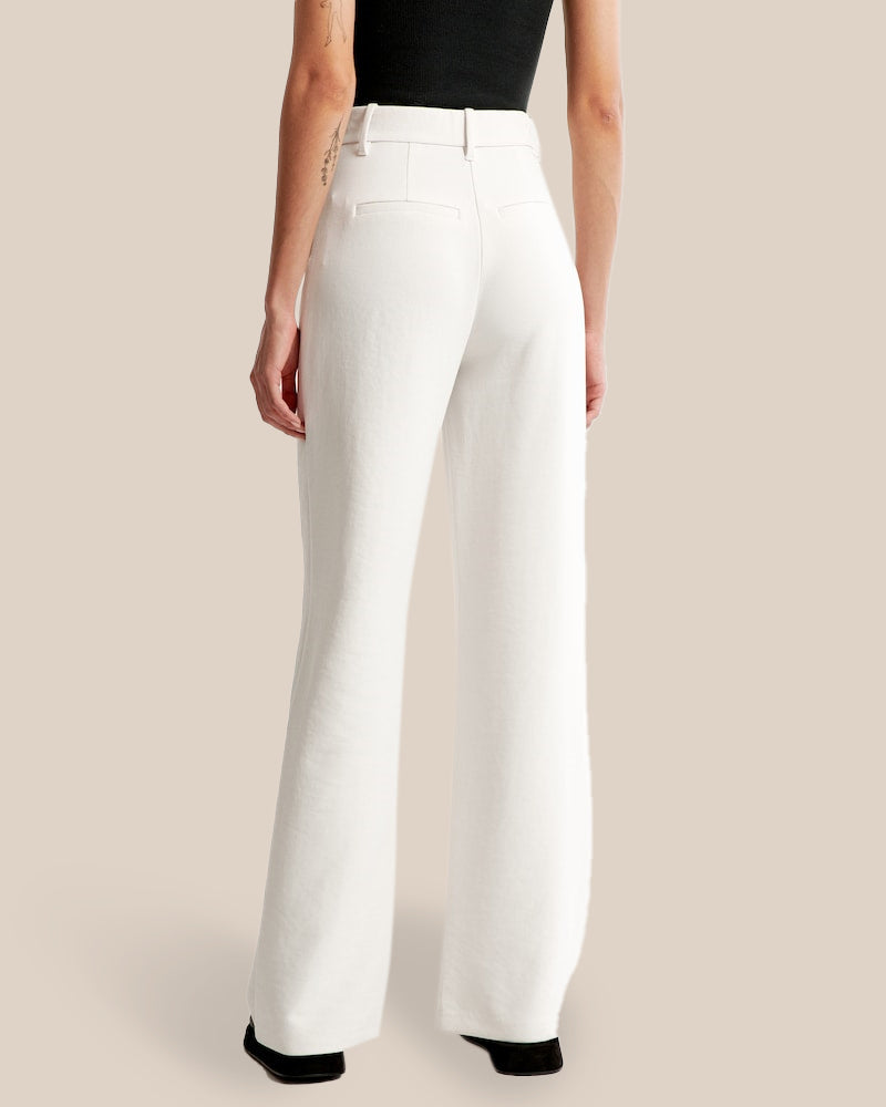 Summer 2023 Icy Tailored Crepe Wide-Leg Pants-My Comfy Pant