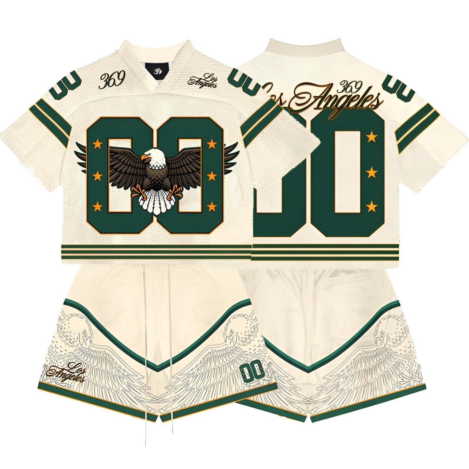 Eagle Emblem Los Angeles Sports Jersey And Shorts Set-My Comfy Pant