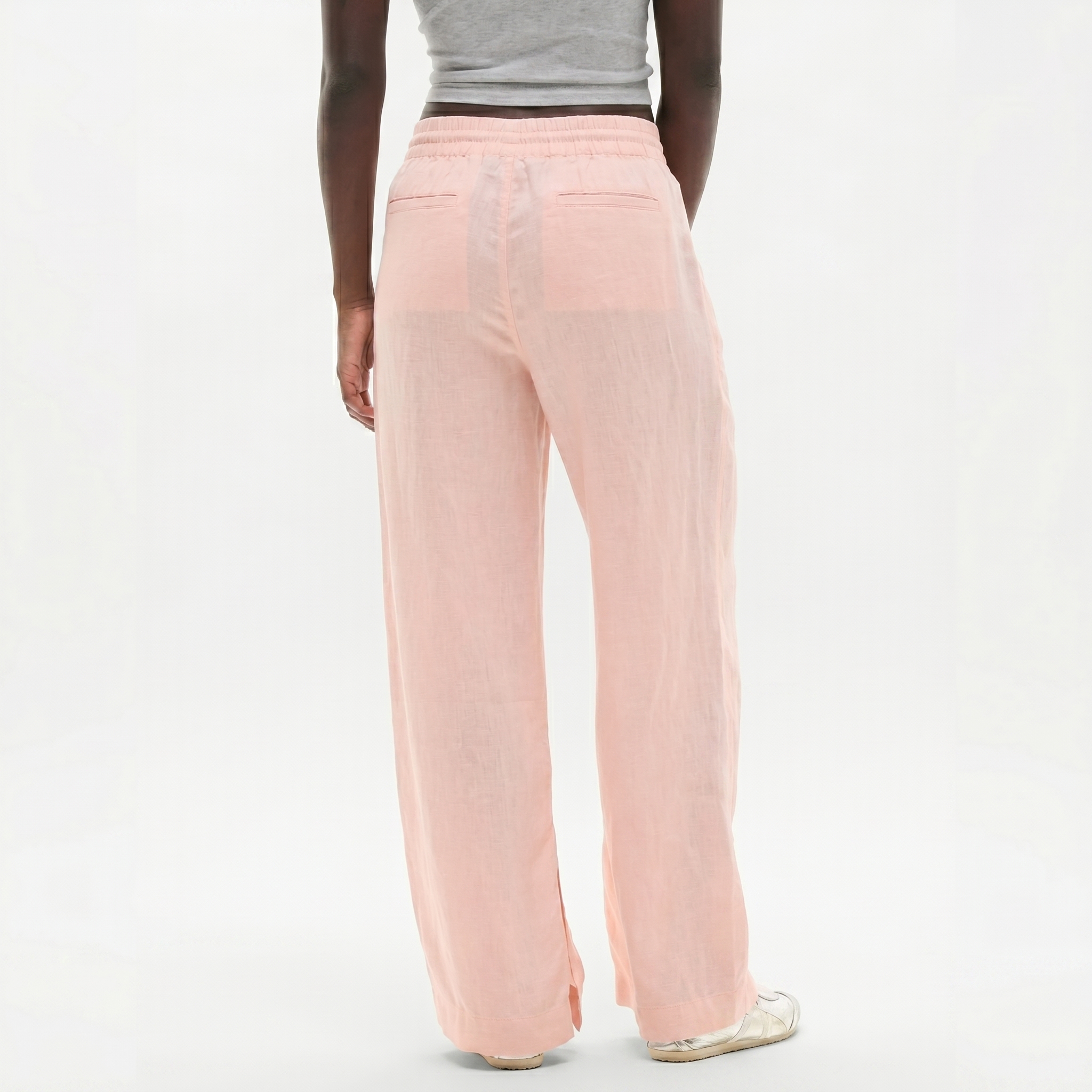 High And Rise Wide Linen Pant Leg For Women