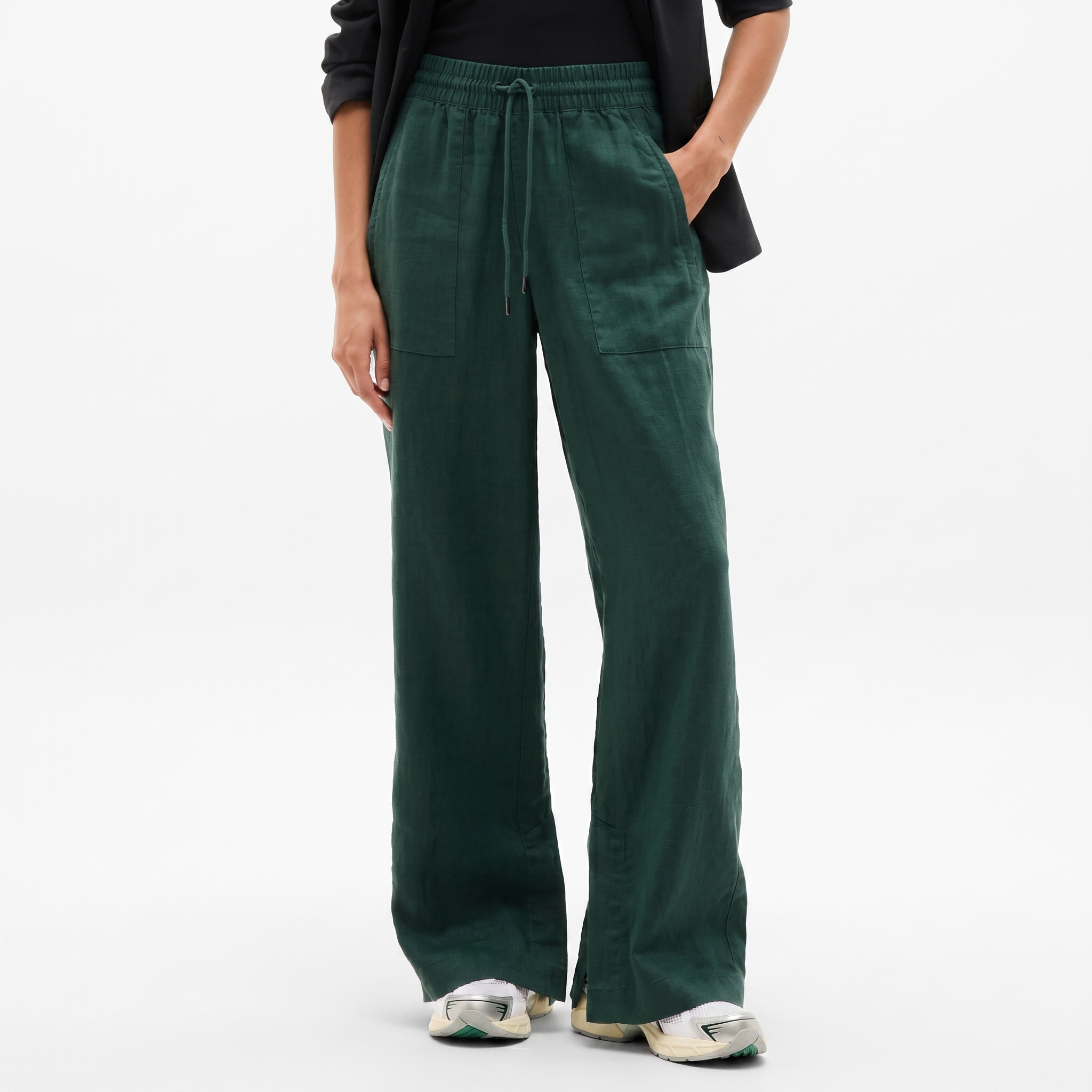 High And Rise Wide Linen Pant Leg For Women