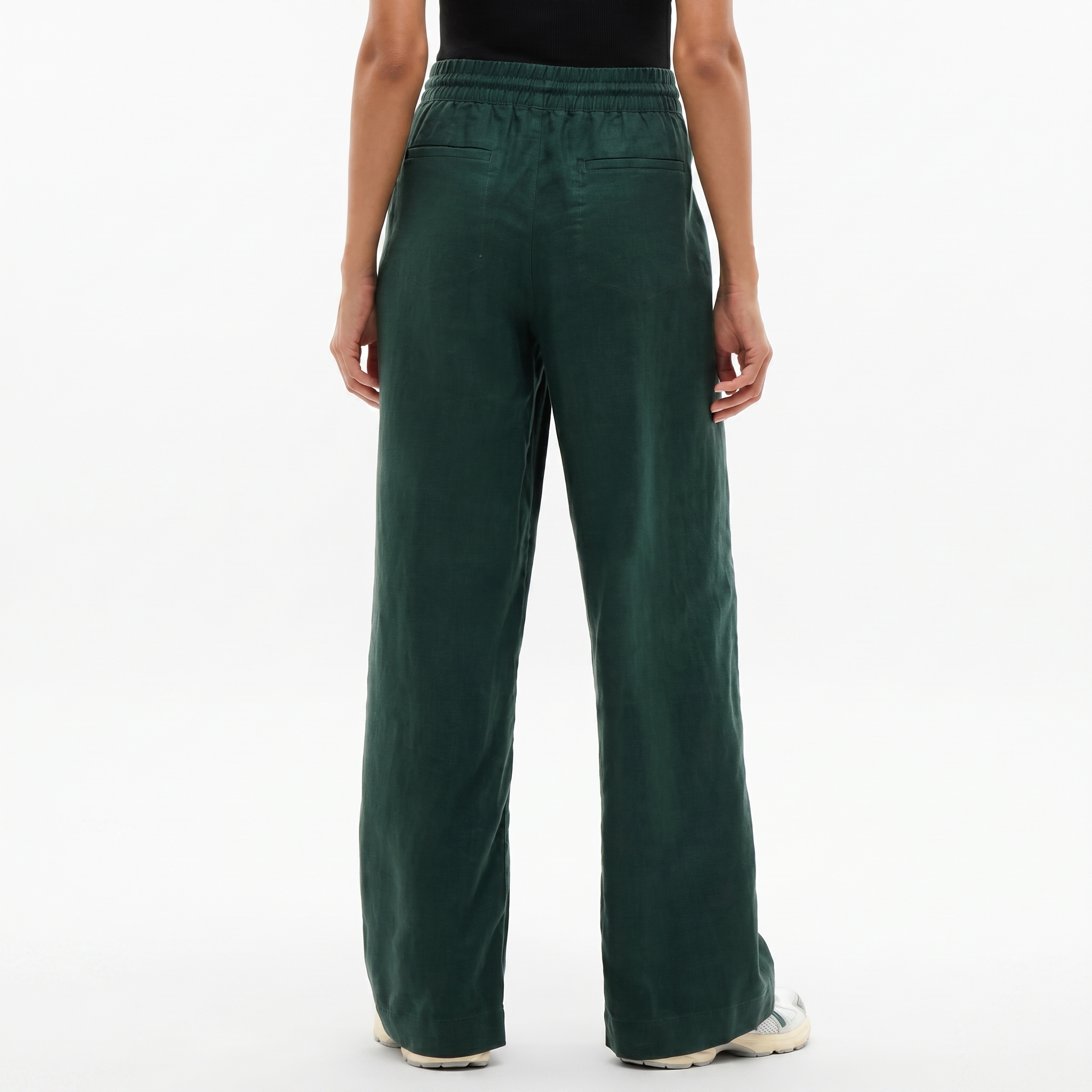 High And Rise Wide Linen Pant Leg For Women