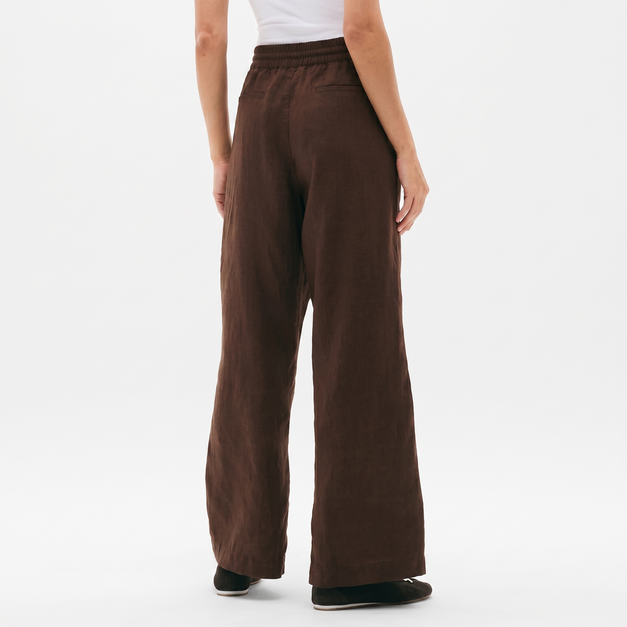 High And Rise Wide Linen Pant Leg For Women