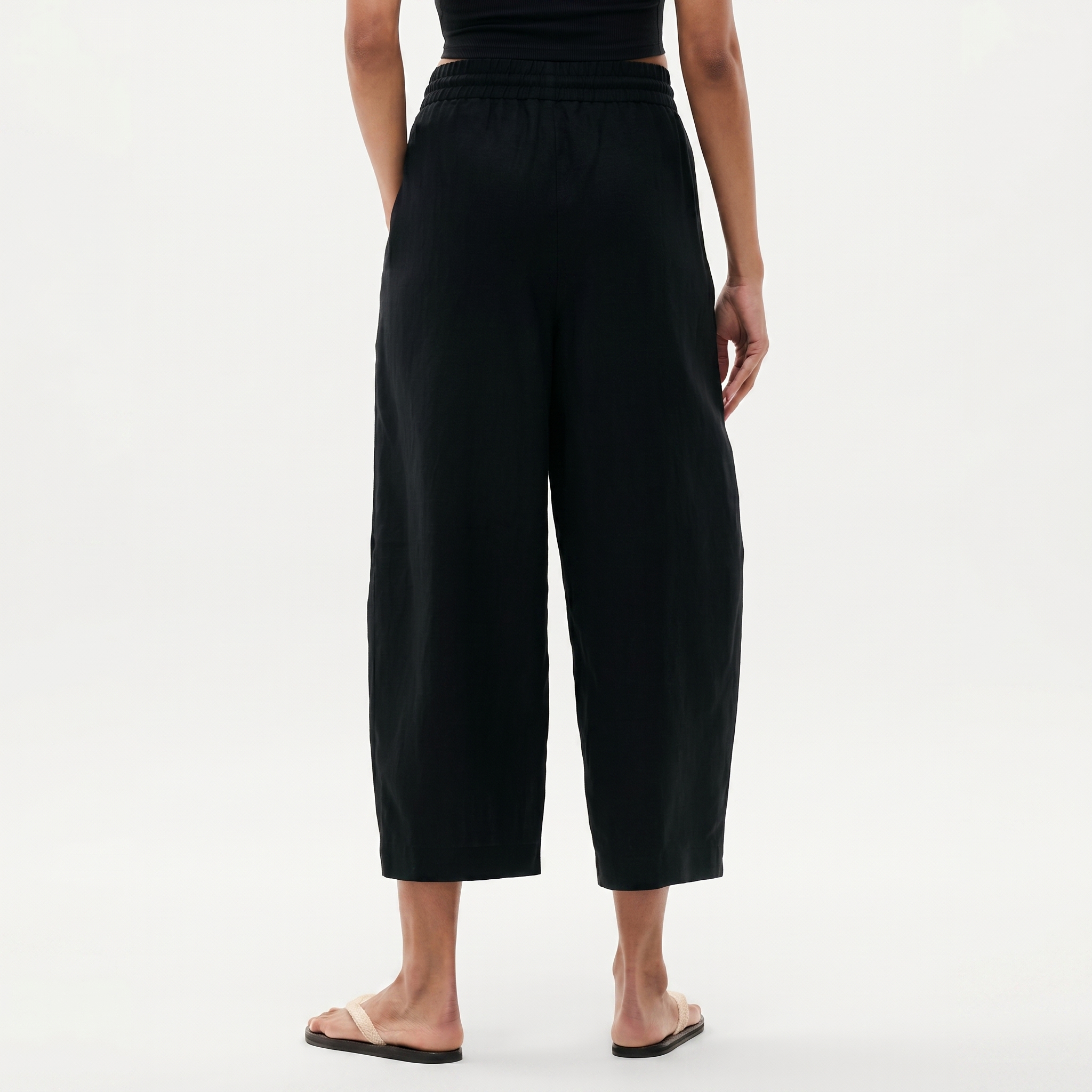 High And Rise Wide Linen Pant Leg For Women
