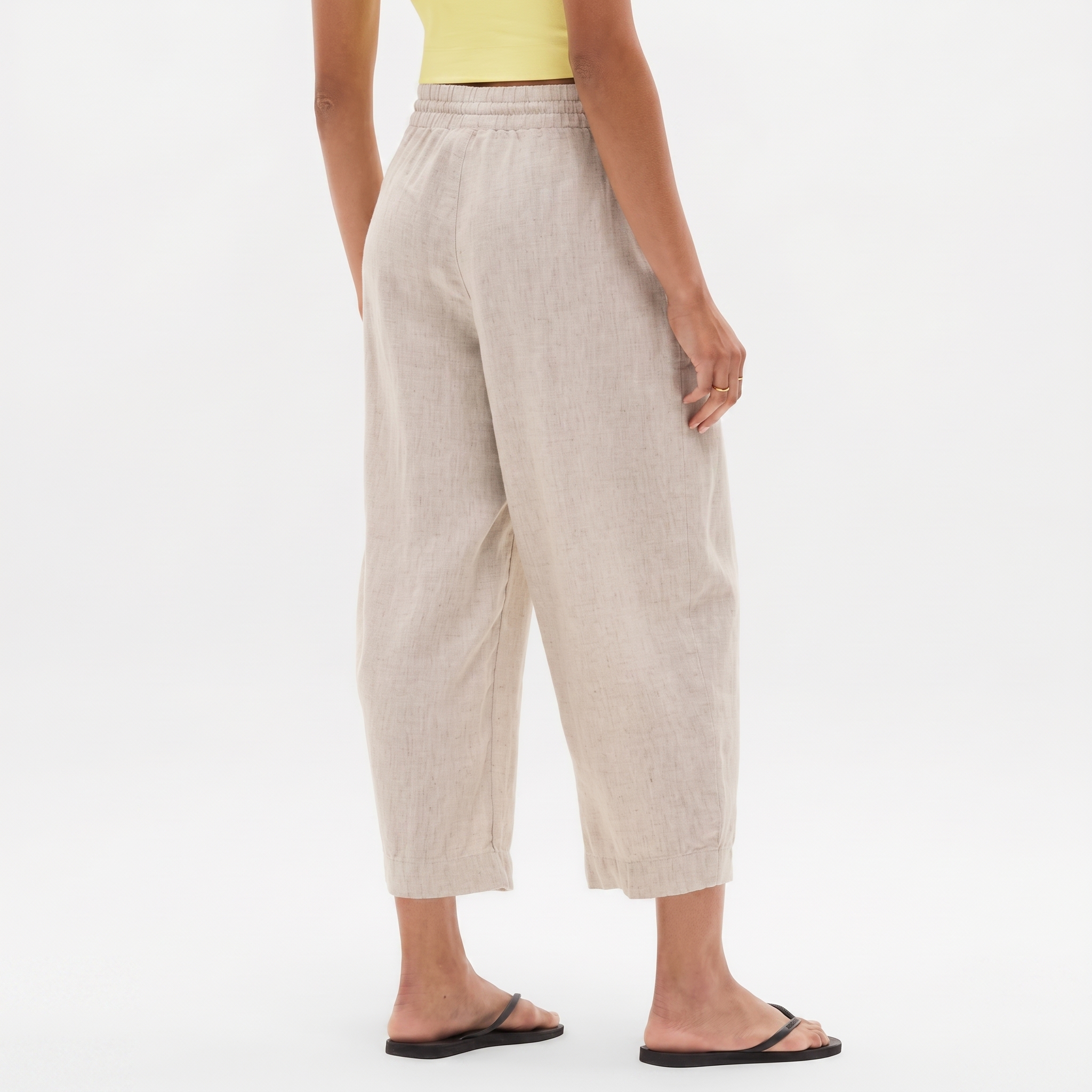 High And Rise Wide Linen Pant Leg For Women