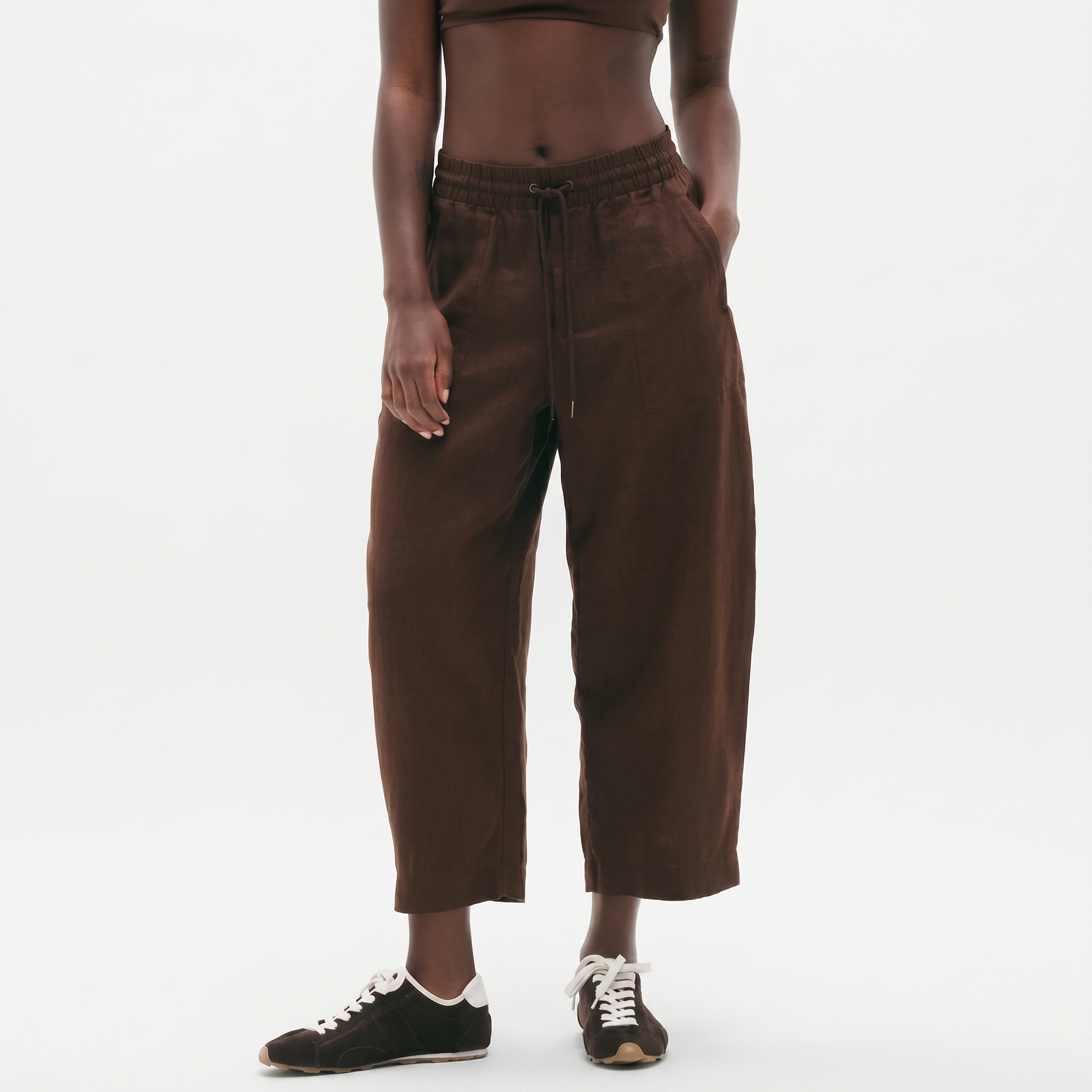 High And Rise Wide Linen Pant Leg For Women