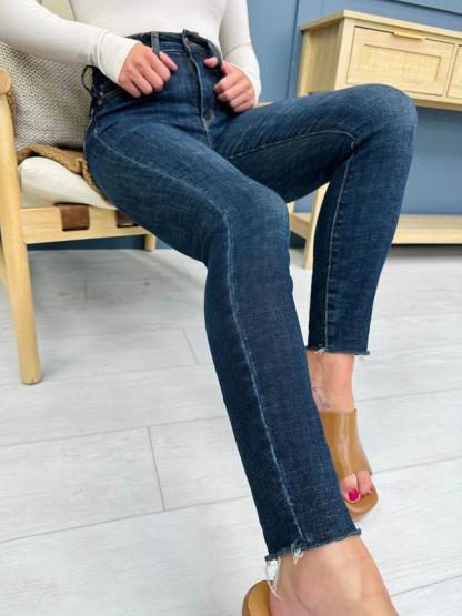 Dark Wash Skinny Jeans For Everyday Wear-My Comfy Pant