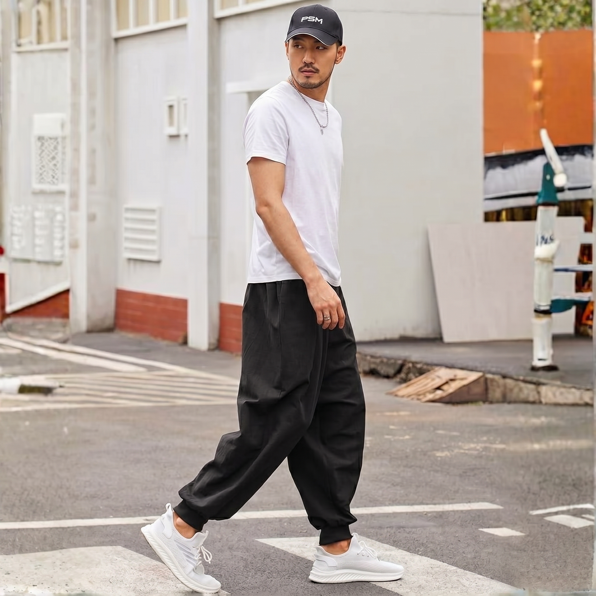 Drop Crotch Trouser Casual Yoga Beach Linen Boho Pants With Drawstring For Men
