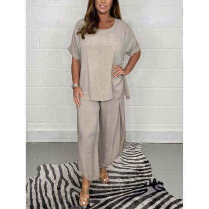 2 Piece Floaty Sleeved Trouser Set-Cozy Knit Sets