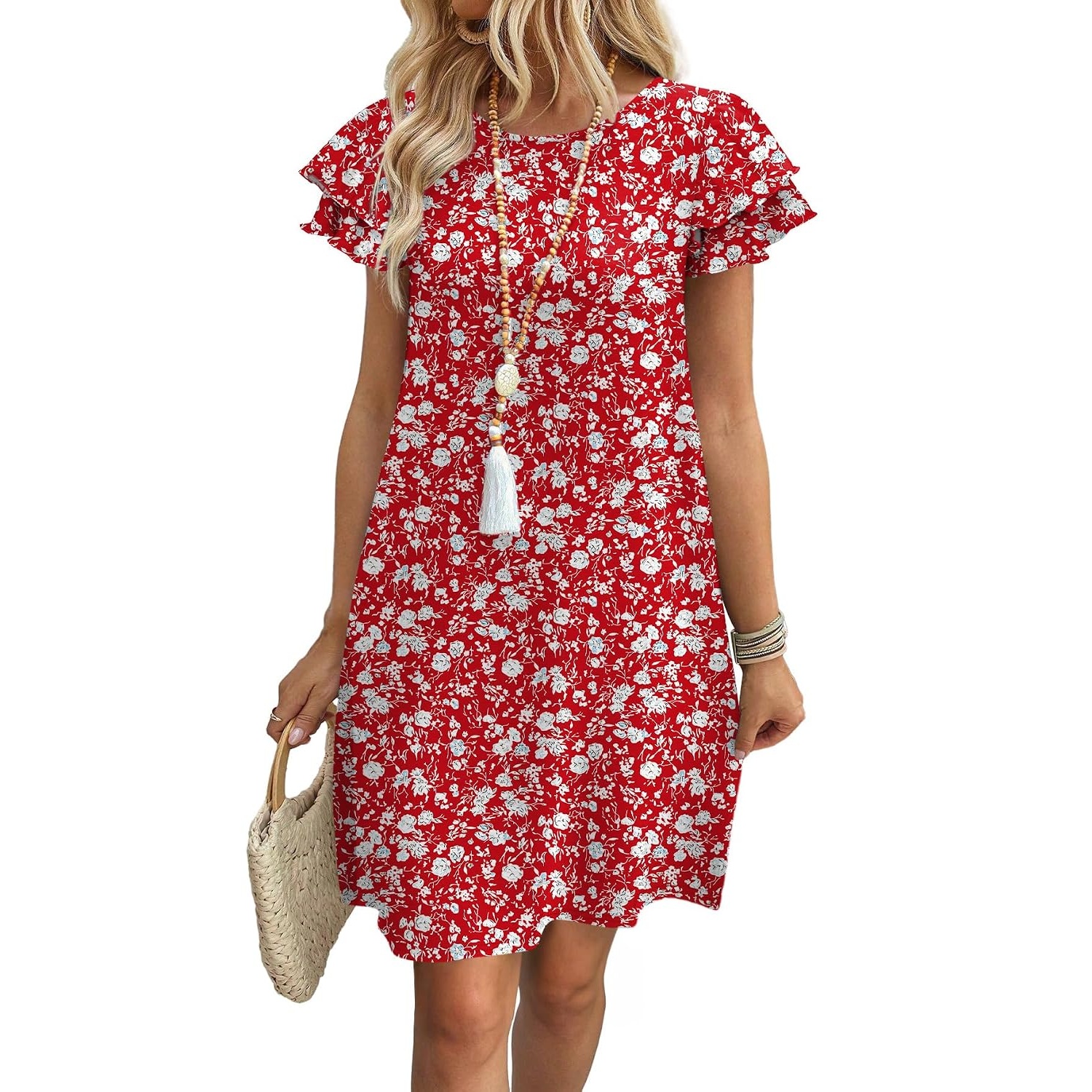 Summer Loose Ruffle Swing With Pockets For Women