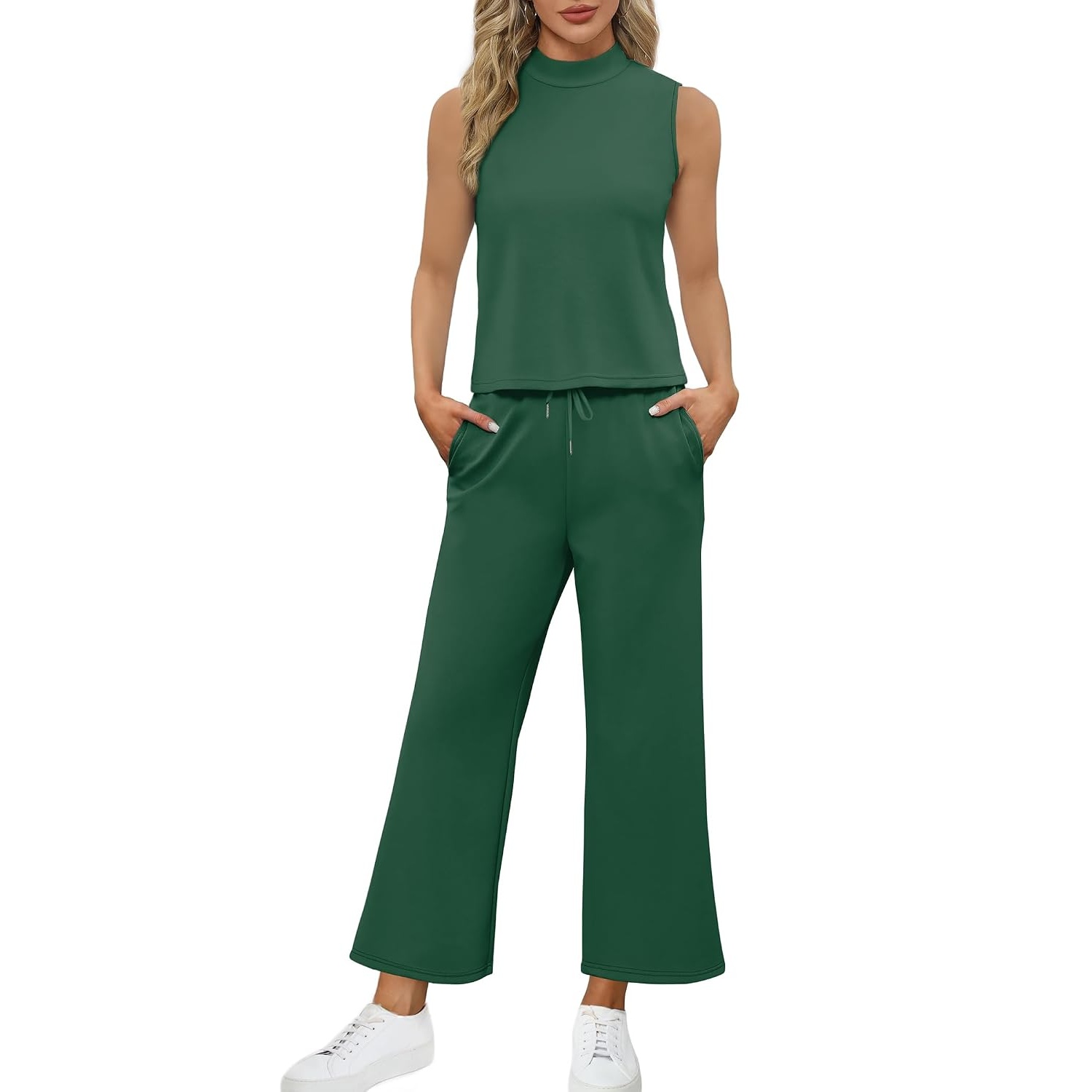 Vacation Two Piece Outfit Wide Leg Pants