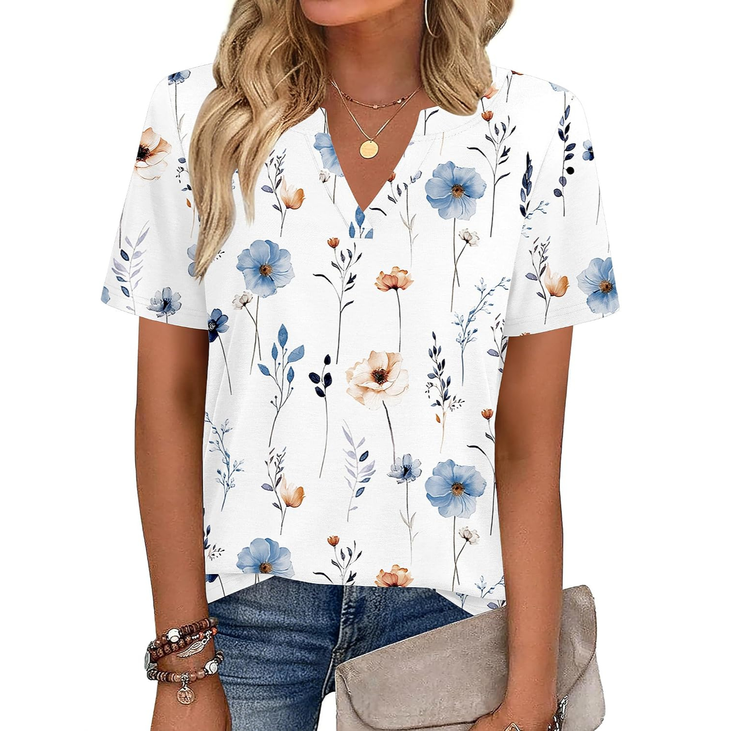 Casual Short Sleeve Tee Shirt Top For Women