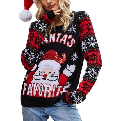 Festive Christmas Sweater With Holiday Print-Cozy Knit Sets
