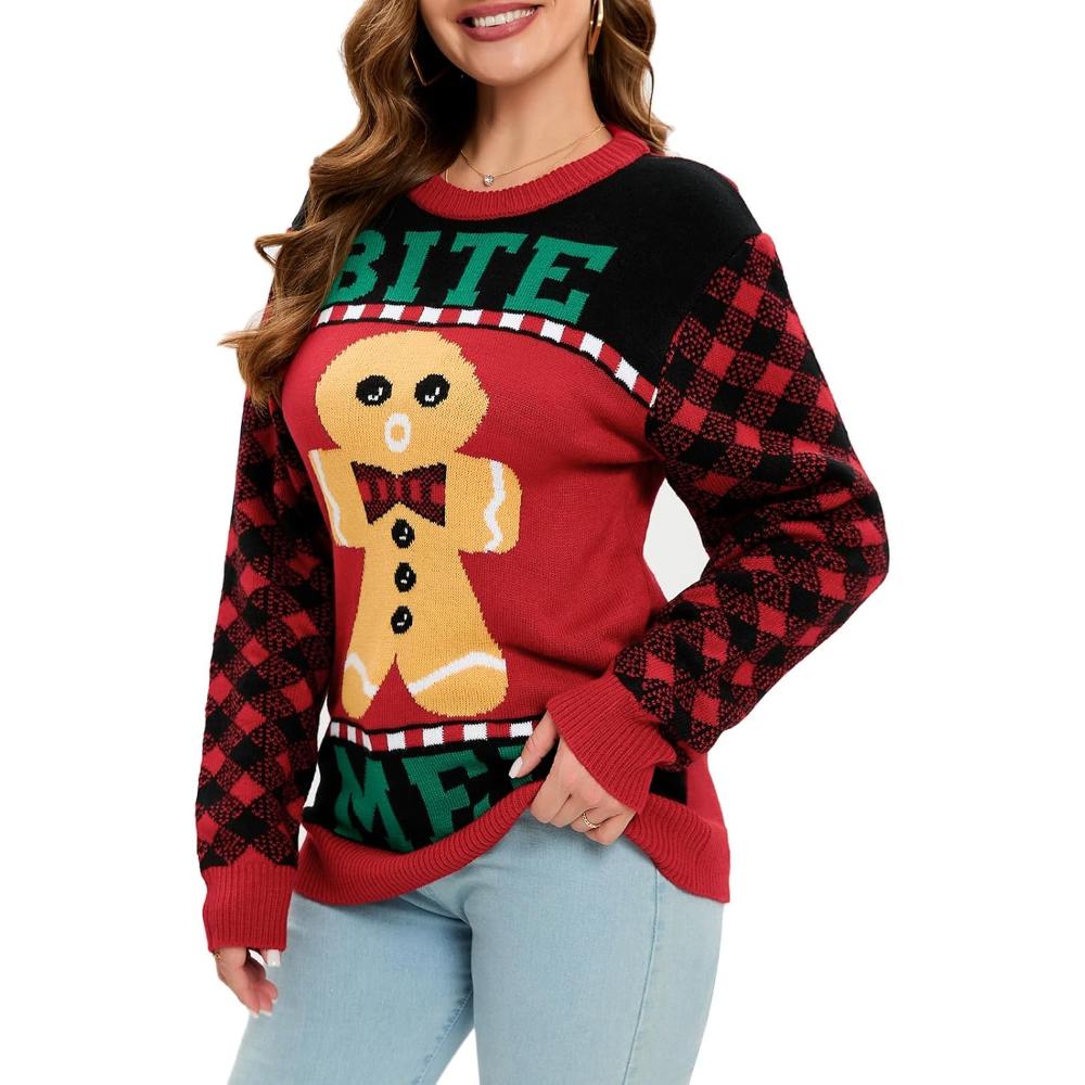 Festive Christmas Sweater With Holiday Print-Cozy Knit Sets