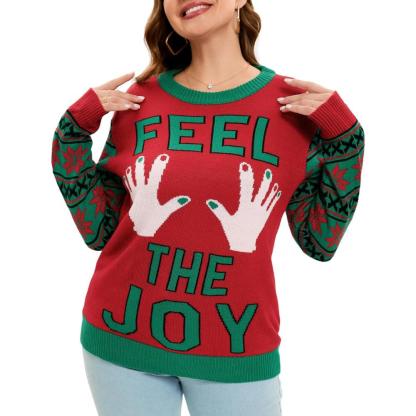 Festive Christmas Sweater With Holiday Print-Cozy Knit Sets