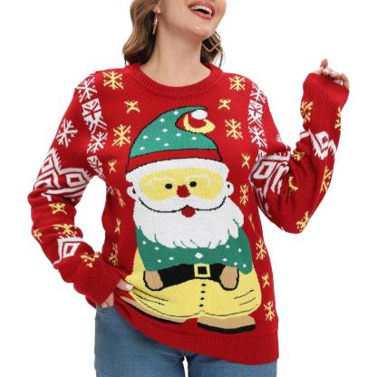 Festive Christmas Sweater With Holiday Print-Cozy Knit Sets
