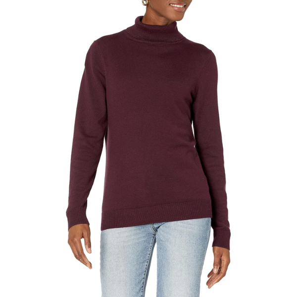 Womens Classic-Fit Lightweight Long-Sleeve Turtleneck Sweater