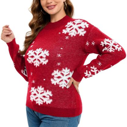 Festive Christmas Sweater With Holiday Print-Cozy Knit Sets