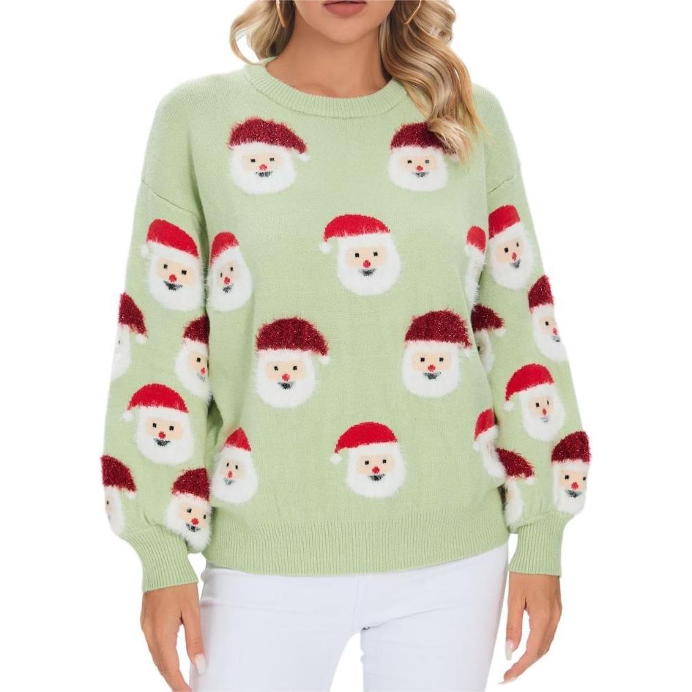 Cheerful Knitted Sweater With A Christmas Holiday Theme-Cozy Knit Sets