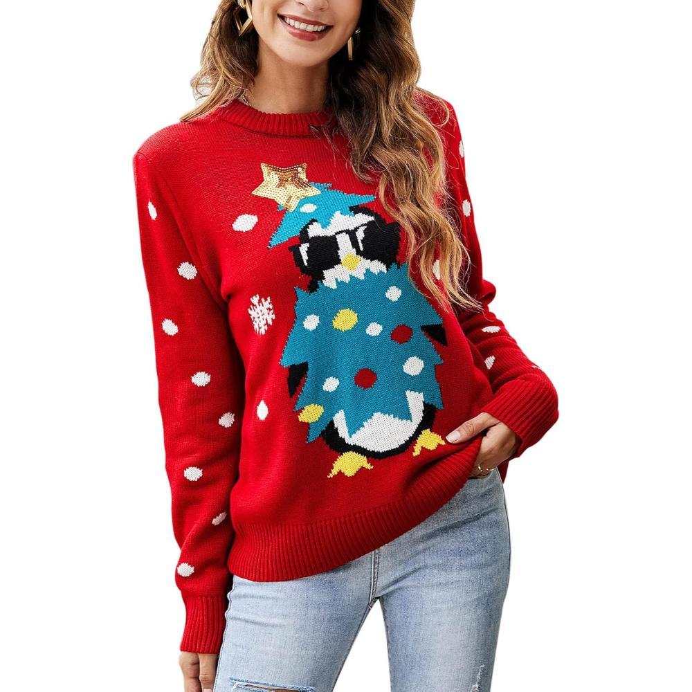 Festive Christmas Sweater With Holiday Print-Cozy Knit Sets