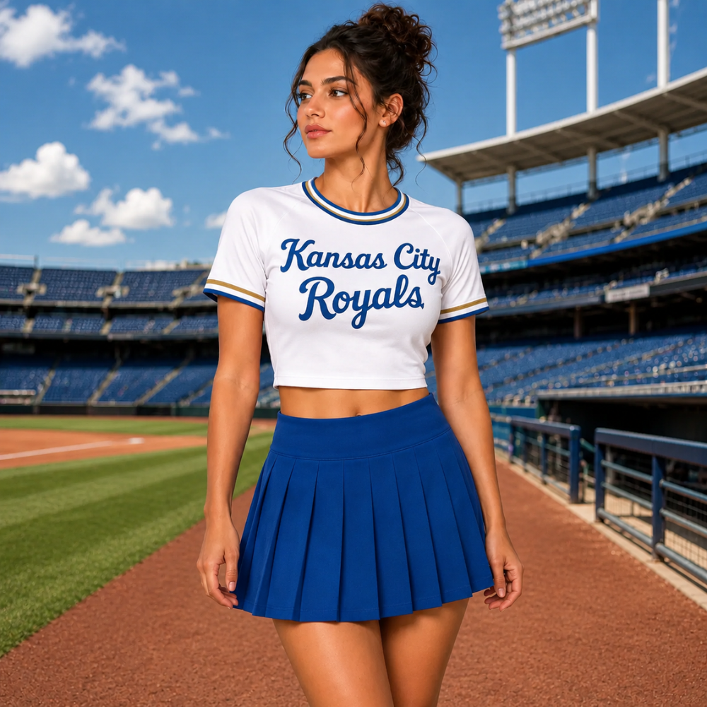 Kansas City Royals Baseball Team Printed Two Piece Top And Skirt Set For Women