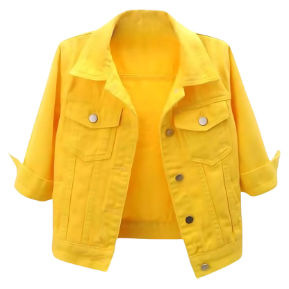 Women Cropped Full Sleeve Denim Jacket