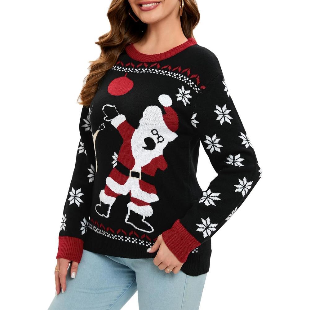Festive Christmas Sweater With Holiday Print-Cozy Knit Sets