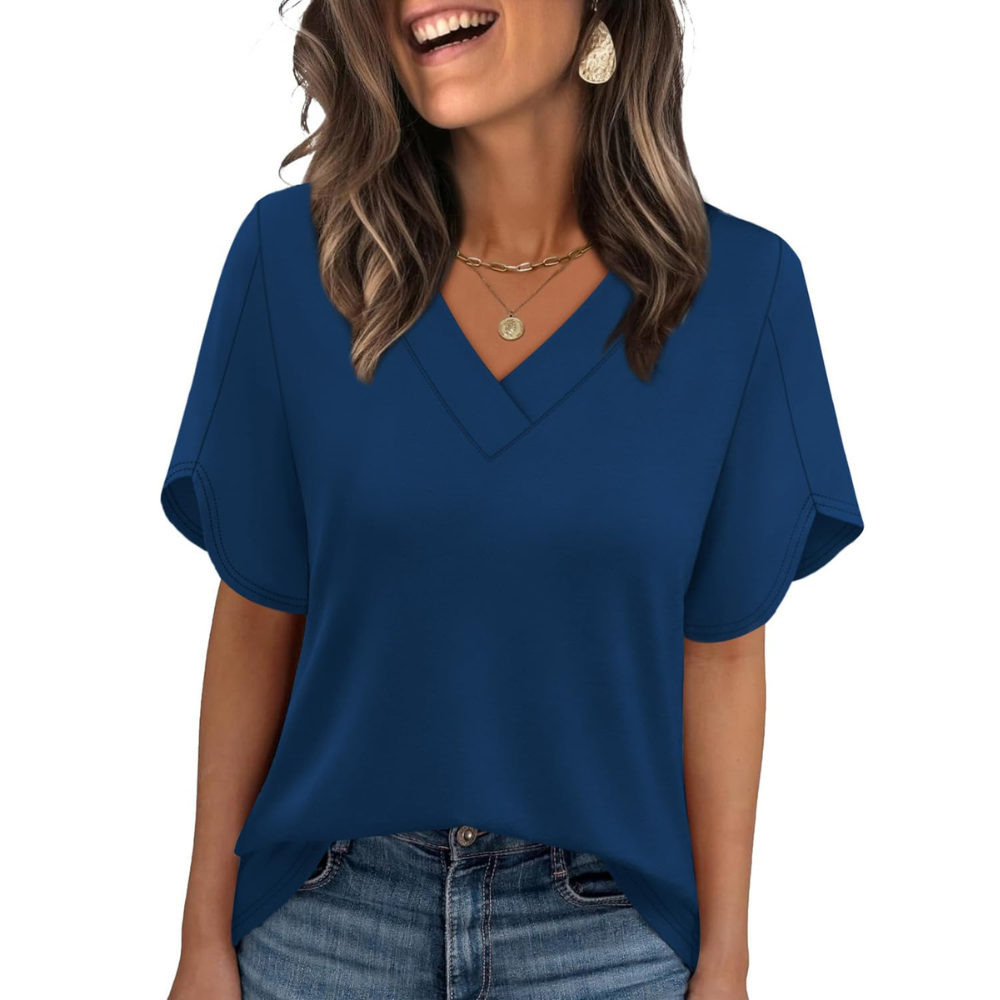 Summer Short Petal Sleeve T Shirts For Women
